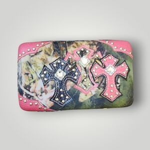 Camouflage Clutch Cross Wallet, Ladies Camo